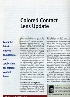 Contact Lens Spectrum: Colored Contact Lens Update